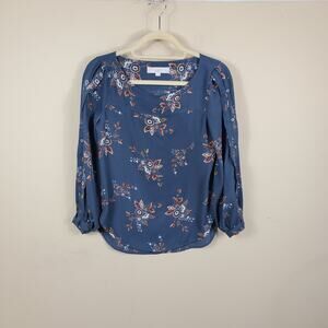 Loft Floral Print Blouse Women's Size XSP